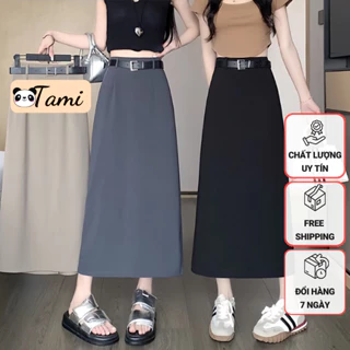 Chân Váy Dáng Dài BIGSIZE Cạp Chun Sau Kèm Đai CV86 - Tamifashion