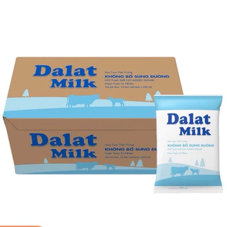 Thùng 48 Bịch Sữa Tươi Tiệt Trùng Dalat Milk Không Đường- 220ml