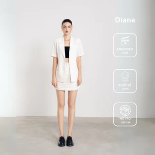 Set bộ blazer Diana linen mix chân váy trắng phong cách tối giản | the tendy - natural & minimalist