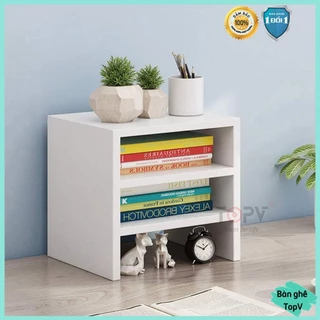 Giá sách để bàn học bàn làm việc TOPV gỗ mini đựng đồ decor trên kệ sách giá rẻ để đỡ vở cho bé nhỏ trắng Bàn ghế Cute