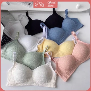 Áo Ngực nữ Sinh cotton tạo nếp không gọng đệm mỏng cup ngực nhỏ phom ôm - MYN_UNDERWEAR