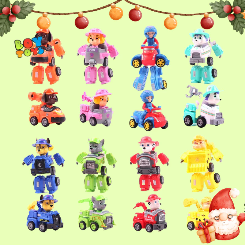 Bộ 8 đồ chơi chó cứu hộ Paw Patrol lắp ráp biến hình 2 trong 1 cho bé thỏa sức vui chơi