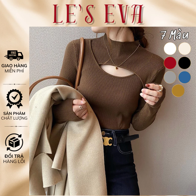 Áo Len Tăm Nữ Dày Dặn dài tay Cổ Khoét Ngực Hàng Quảng Châu cực xinh AL05 - LESEVA STORE