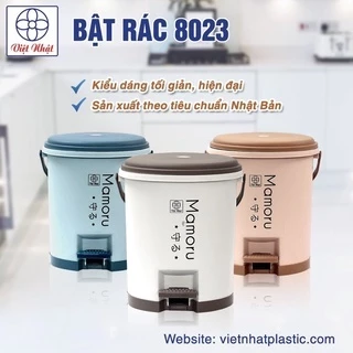 Thùng rác tròn đạp chân thông minh nhựa Việt Nhật (MS: 8024) - Thùng rác nhựa nắp tròn đạp chân dung tích 5L