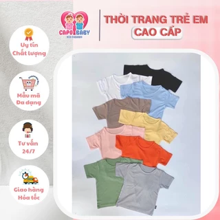 Áo thun trơn cộc tay cho bé trai bé gái, Áo thun cổ tròn basic cho bé 7-24kg [SH130]