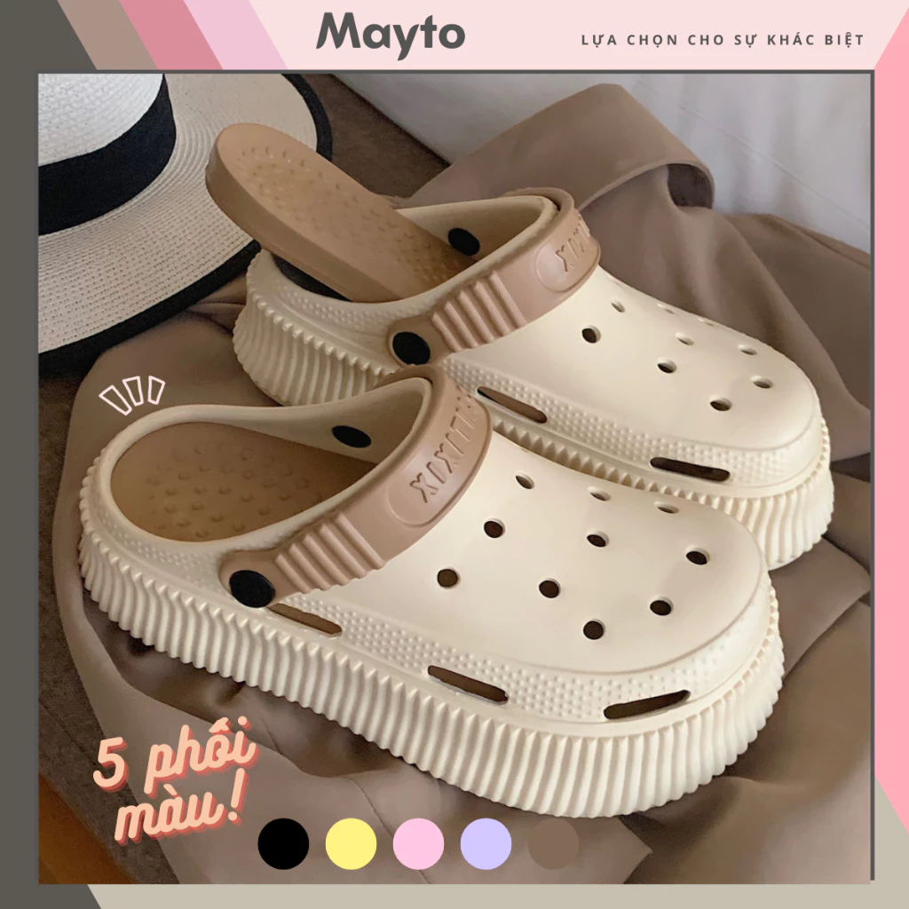 Dép nữ đế cao XIXITIAO đế cao 5,5 cm kiểu sandal quai hậu dễ thương CS-41