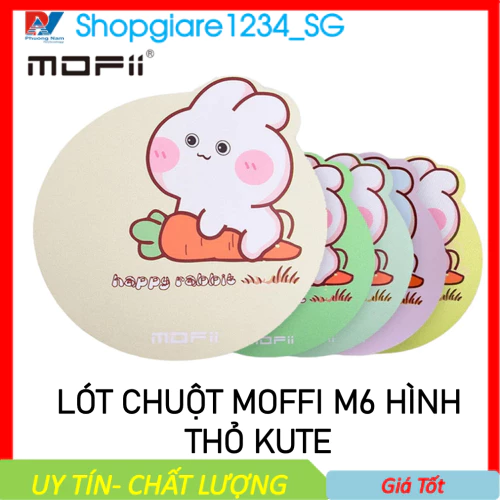 Lót Chuột Mofii M6 Hình Thỏ Siêu Dễ Thương- Nhiều Màu, Nhỏ Gọn, Chính Hãng 100%