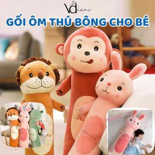 Gối ôm cho bé hình thú ngộ nghĩnh đáng yêu vải nỉ mềm mại, đàn hồi tốt 3 size 55 70 cm VDhome