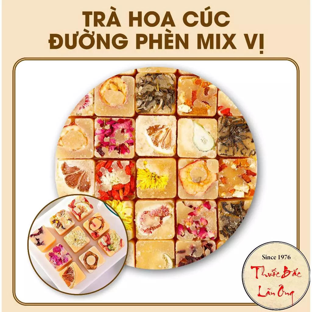 Trà hoa cúc đường phèn (Mix vị cúc vàng, cúc trắng kỳ tử, quế hoa)