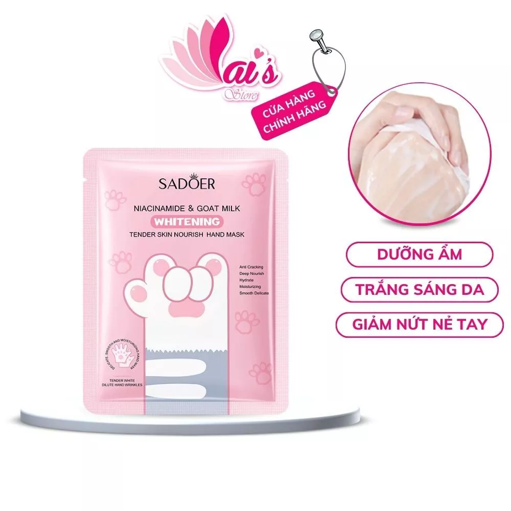 Mặt Nạ Ủ Da Tay Mèo SADOER Niacinamide Hand Mask Làm Trắng, Dưỡng Ẩm, Chống Lão Hóa, Làm Mềm Da Tay, Chống Nứt nẻ Tay