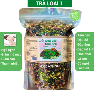 Túi 1Kg Trà Ngũ Cốc Tâm Sen Tim Sen Trà Gạo Lứt Đậu Đen Lá Sen Hỗ Trợ An Thần Ngủ Ngon Giảm Cân Tiêu Mỡ Tốt Cho Sức Khỏe