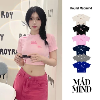 MADMIND® Chính Hãng - Áo Phông Croptop In Nổi Round Madmind Sang Chảnh, Tay Ngắn - Form Ôm Body