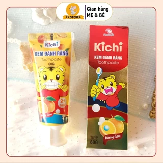 Kem đánh răng trẻ em Kichi vị hoa quả nuốt được an toàn dành cho bé từ 2 tuổi loại 60gr