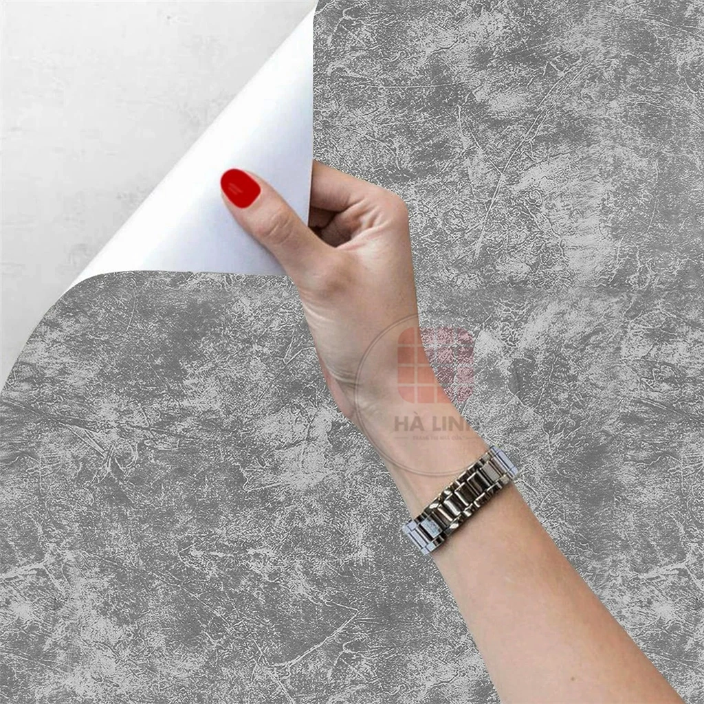 Giấy dán tường màu xi măng bê tông xám cuộn 10mx45cm , decal dán tường giả xi măng nhám sẵn keo