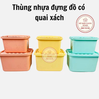 Thùng nhựa đựng đồ có quai xách Việt Nhật 6626 đựng đồ chơi, đồ dùng, thực phẩm