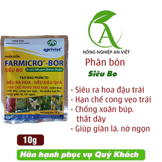 Phân bón kích ra hoa đậu quả Farmicro Bor 10g, phân bón siêu bo, phân bón chống rụng hoa và trái non