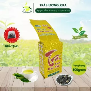 Trà xanh Tân Cương Thái Nguyên gói 100g móc câu nõn tôm Chè Thái Nguyên loại đặc biệt hương hoa nhài Trà Hương Xưa HX01