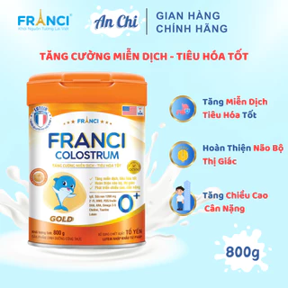 Sữa Franci Colostrum số 0+, số 1+, tăng cường miễn dịch, tăng sức đề kháng, phát triển não bộ và thị giác, lon 800gr