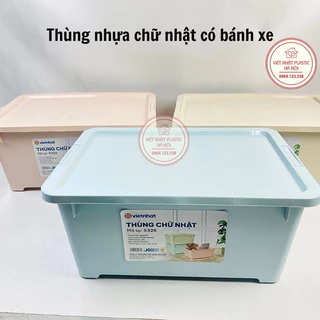 Thùng nhựa chữ nhật có bánh xe Việt Nhật, thùng nhựa đồ chơi 5328