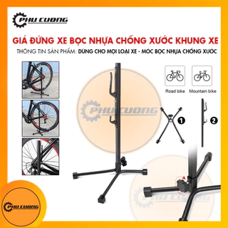 Giá Đứng 2 Móc Bọc Nhựa Bảo Vệ Khung Cho Xe Đạp Thể Thao - Treo Đứng Để Bảo Trì - Kiểm Tra Xe Đạp