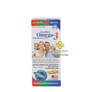 Viên uống Alaska Omega 3 Bổ Não, Tăng Cường Thị Lực, Giảm Nguy Cơ Mắc Bệnh Tim Mạch - Hộp 100 viên