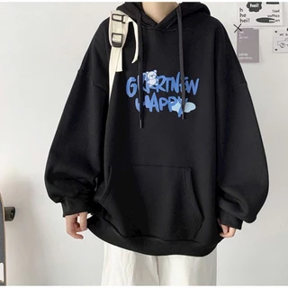 Áo Hoodie nam nữ unisex form rộng in chữ HAPPY mặc cực đẹp, chất nỉ cotton Hàn cao cấp-shopsituoiteen