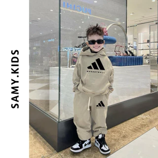 Bộ nỉ Adidas cho bé trai bé gái, set áo sweater phối quần dài cho trẻ em Samy Kids