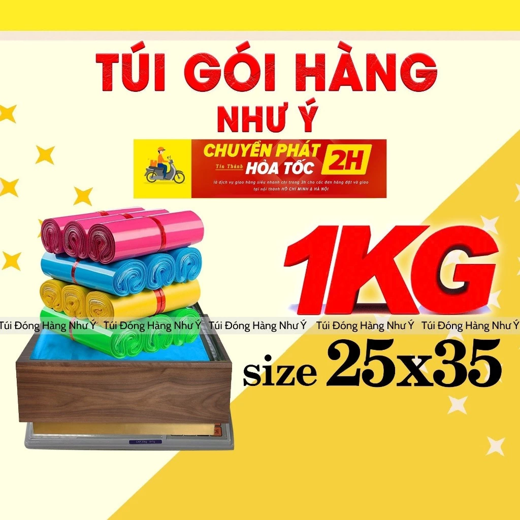 [ 1Kg ] Túi Gói Hàng - Túi Niêm Phong Siêu Dai Siêu Rẻ Size 25x35cm