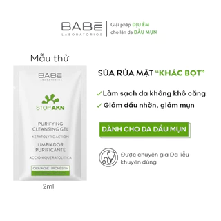 Quà tặng sữa rửa mặt Babe Stop Akn 2ml