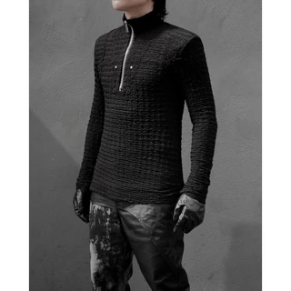 [Ảnh thật] Áo Dài Tay Cổ Lọ Khóa Kéo RICH Zipped Turtleneck T-shirt - AD060