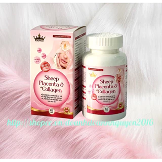 Nhau Thai Cừu SHEEP PLACENTA & COLLAGEN Kingphar Hộp 60 viên -  Mờ Nám, Đẹp Da Cân Bằng Nội Tiết