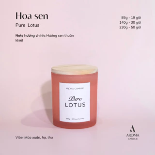 Nến thơm phòng hương HOA SEN thư giãn, thoải mái, không khói Aroma Candle