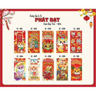 Sỉ 500 Lì Xì tết 2024 tặng kèm túi (8x16cm)