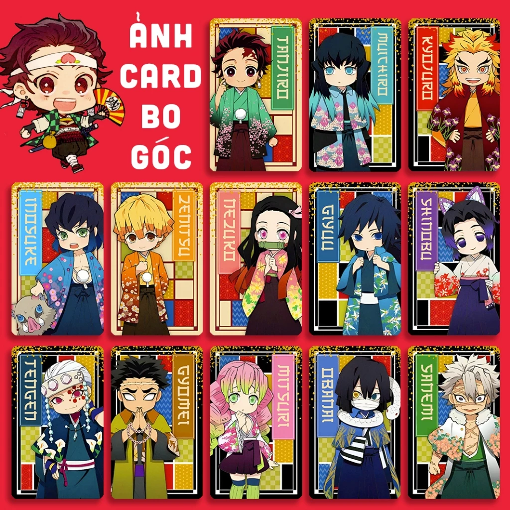 Ảnh card bo góc KIMETSU NO YAIBA - Bộ 13 tấm trang phục truyền thống