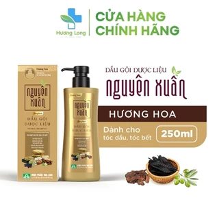 Dầu gội dược liệu Nguyên Xuân Bồng Bềnh 250ml - Ngát hương hoa, phù hợp với da đầu dầu.