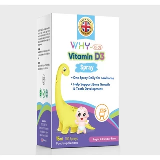 Whykids xịt bổ sung Vitamin D3K2/ Whykids D3 tăng cường hấp thu Canxi hỗ trợ phát triển chiều cao 15ml - Date 2026