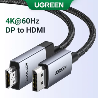 Cáp DP sang HDMI UGREEN 4k@60hz 3D HDR bằng hợp kim nhôm cho màn hình máy chiếu / laptop / máy tính để bàn