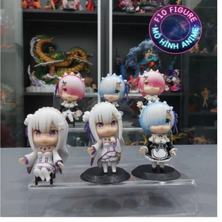 Mô Hình Nhân Vật Rem - Ram Chibi  - Mô hình nhân vật nữ chibi dễ thương cao 10cm