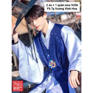 Trang phục truyền thống Hanbok nam Hàn Quốc set 3 món vải mượt như be em mống new sẵn