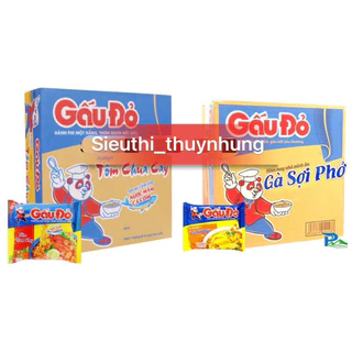 Thùng 30 Gói Mì Gấu Đỏ Gà Sợi Phở / Tôm Chua Cay x 63g