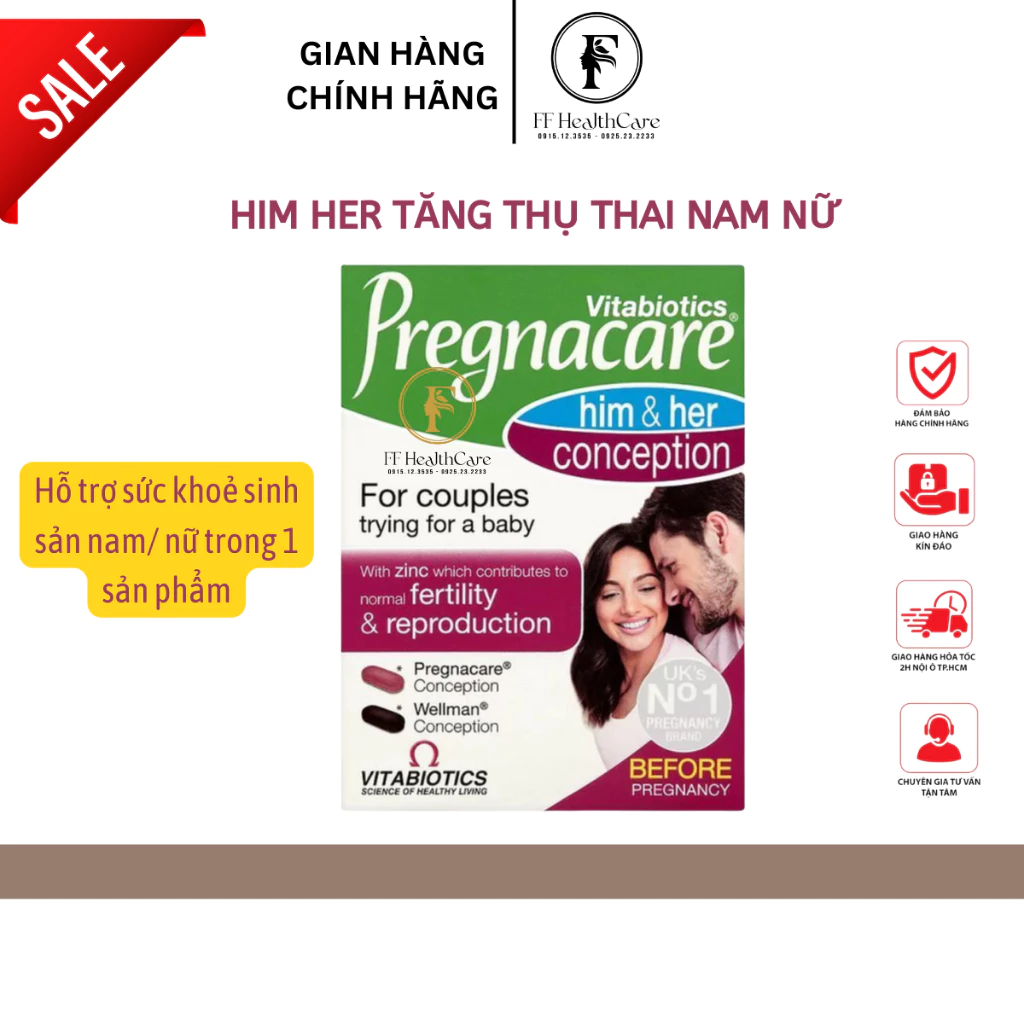 Tăng thụ thai Him and Her Pregnacare max Anh- tăng khả năng thụ thai cho nam và nữ