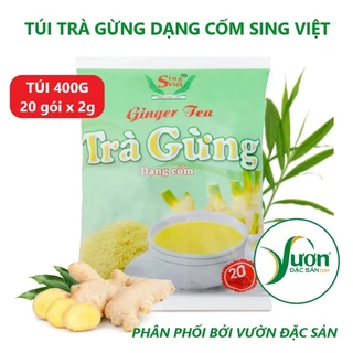 TRÀ GỪNG dạng cốm Sing Việt 400g (20 gói x 20g) dùng cho gia đình quán cà phê kinh doanh đồ uống - Vườn Đặc Sản