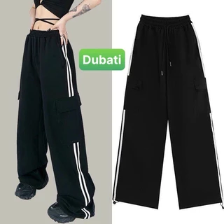 QUẦN JOGGER ỐNG RỘNG SỌC TÚI HỘP THỂ THAO NAM NỮ UNISEX - DUBATI FASHION