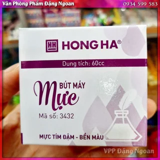 Mực Lọ Hồng Hà 3468 dành cho Bút Máy - Viết Khô Nhanh, An Toàn Cho Sức Khỏe | Dung Tích 60ml, Màu Tím Hồng Độc Đáo