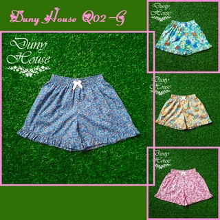 Quần short bé gái Q02/g 2-13T thô hoa 100% cotton tự nhiên mềm mát, thấm hút mồ hôi, quần đùi cho bé gái Duny House