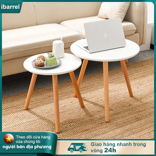 Bàn trà sofa hiện đại 2 tầng Bàn Ăn Bằng Gỗ Màu Trắng Hình Tròn Bàn Cafe