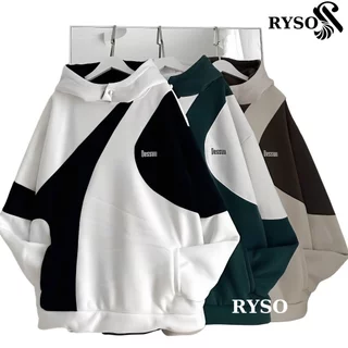 Áo Hoodie Nỉ Phối Lót Bông Tay Nối DESSUU Form Rộng Unisex RYSO FASHION Hoodie Zip Chất Nỉ Bông Dày Dặn