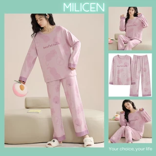 Bộ Đồ Ngủ Dài Tay MILICEN Họa Tiết Đáng Yêu Bộ Pijama Thu Đông Mã 1018