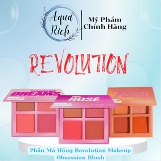 Má Hồng 4 Ô Revolution Makeup Obsession Blush Palette [Strawberry Dreams - Sweet Like a Peach - Pink Rose]