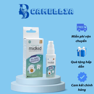 Xịt chống sâu răng Midkid cho bé từ 1 tuổi giúp làm sạch và bảo vệ men răng, ngăn ngừa mảng bám